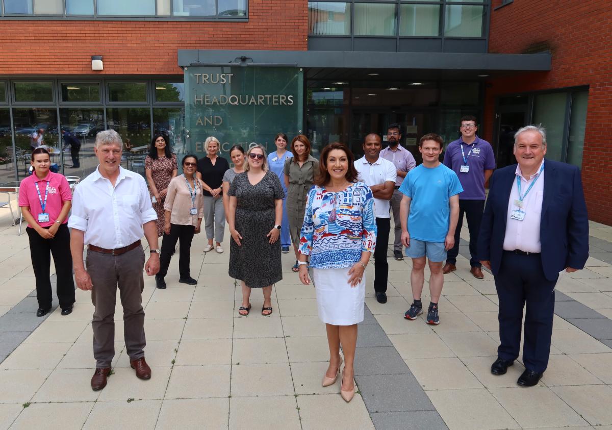 Jane McDonald with radiology team and the Trust Chair